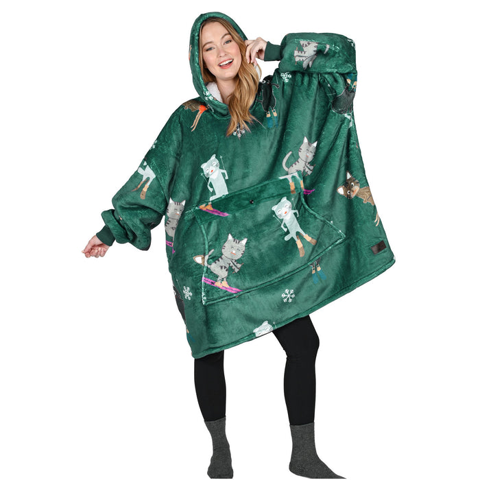 Animal Kingdom Sherpa Oversize Hoodie Blanket