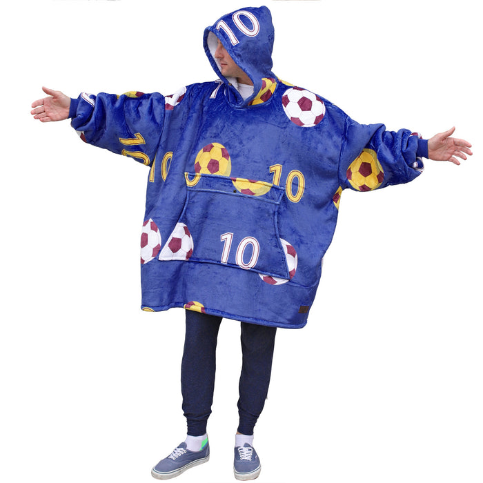 Funny Pattern Sherpa Oversize Hoodie Blanket