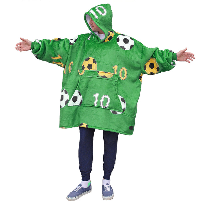 Funny Pattern Sherpa Oversize Hoodie Blanket