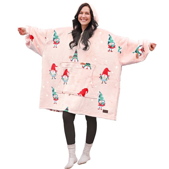 Christmas Spirit Sherpa Oversize Hoodie Blanket