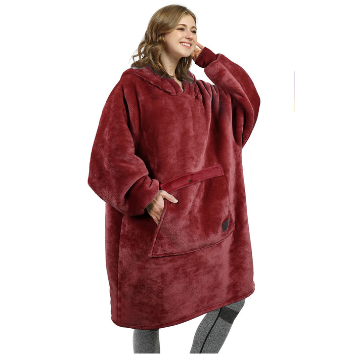 Classic Sherpa Fleece Oversized Hoodie Blanket