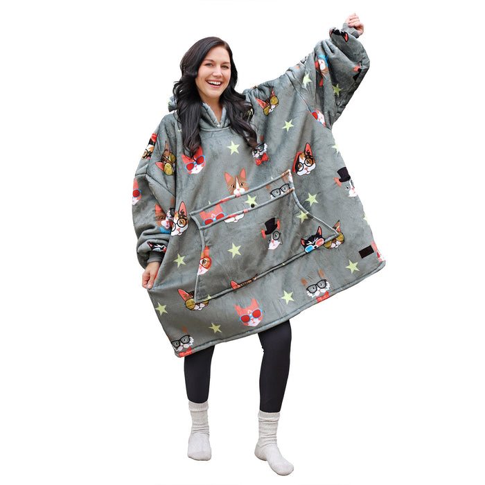 Animal Kingdom Sherpa Oversize Hoodie Blanket