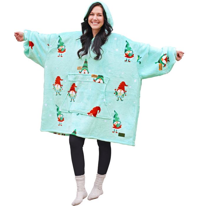 Christmas Spirit Sherpa Oversize Hoodie Blanket