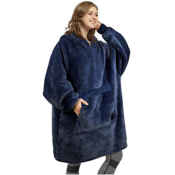 Classic Sherpa Fleece Oversized Hoodie Blanket