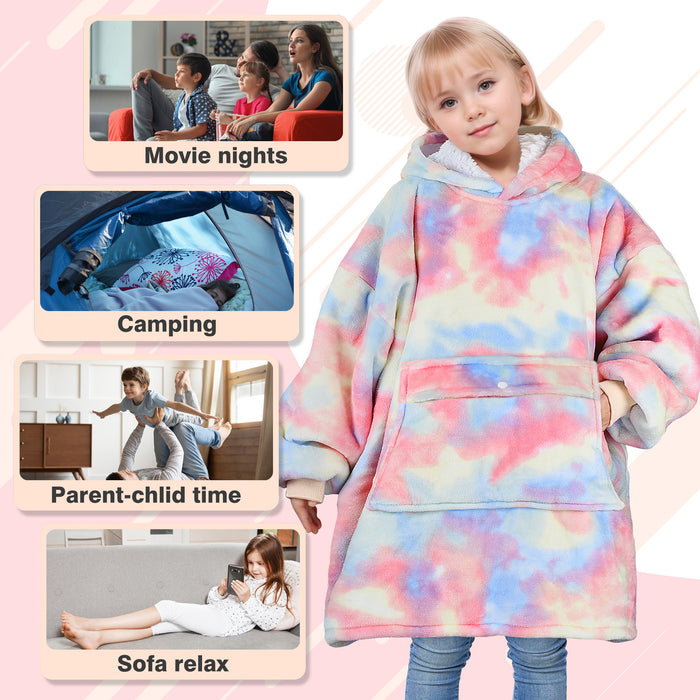 Kid Playful Patterns Sherpa Oversize Hoodie Blanket