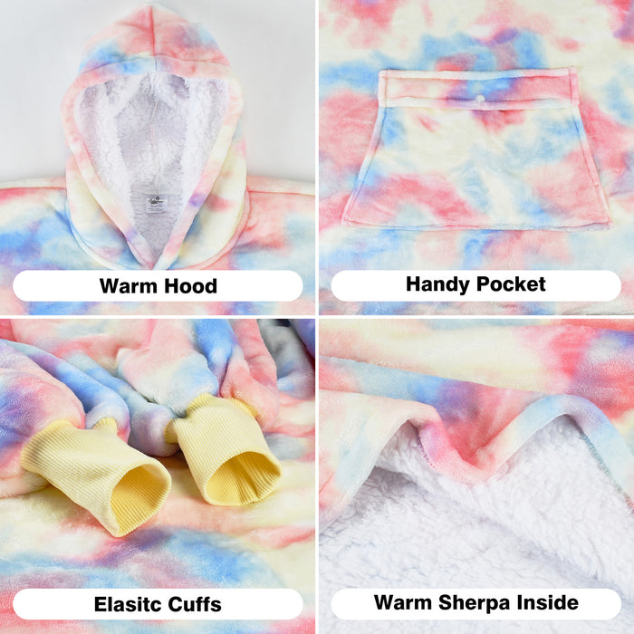 Kid Playful Patterns Sherpa Oversize Hoodie Blanket