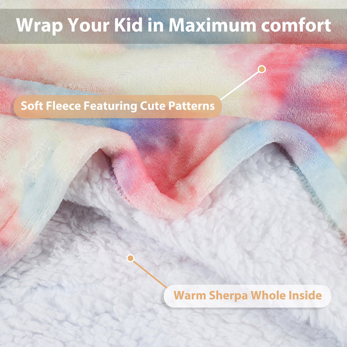 Kid Playful Patterns Sherpa Oversize Hoodie Blanket