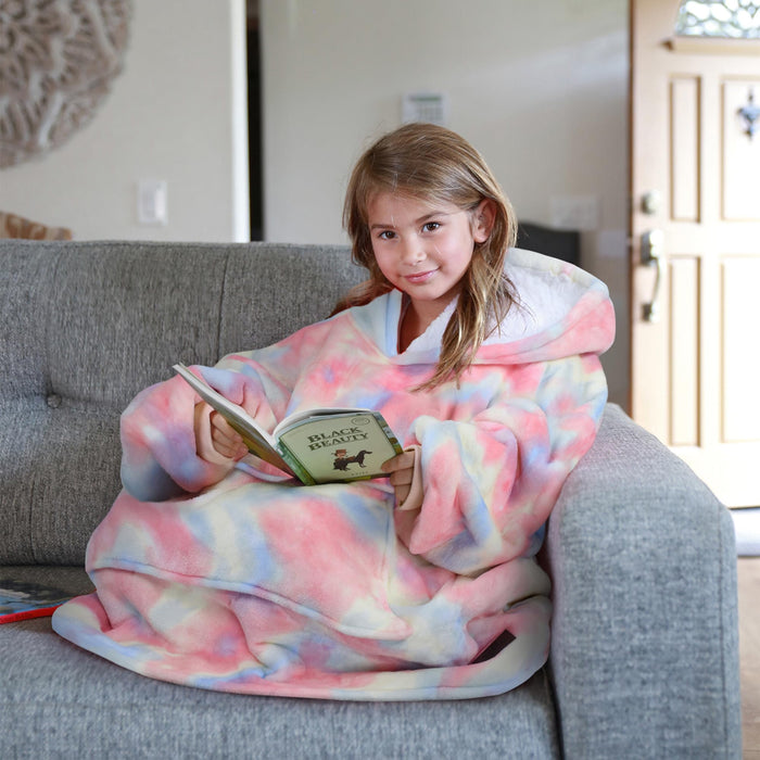 Kid Playful Patterns Sherpa Oversize Hoodie Blanket