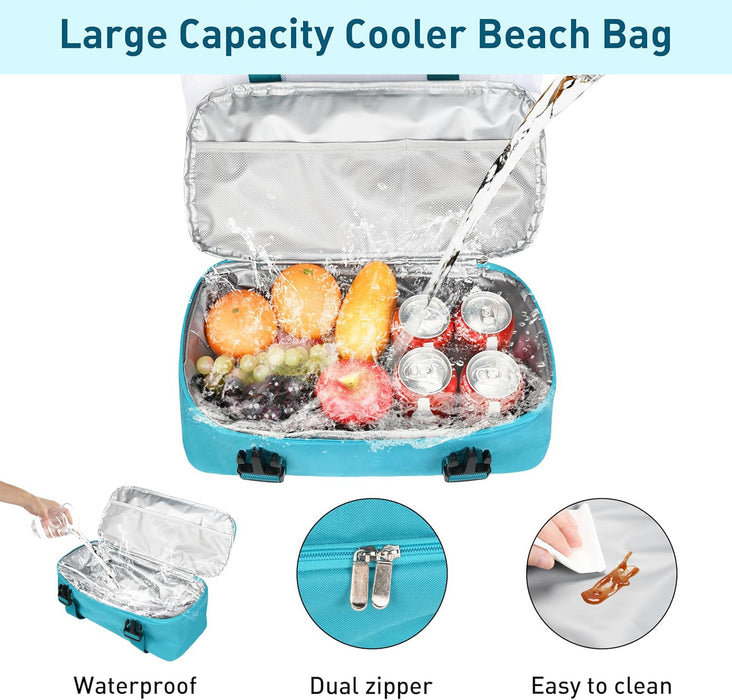 Large Beach Tote Bag with Cooler