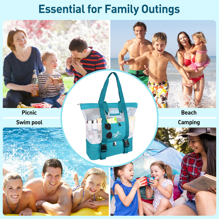 Large Beach Tote Bag with Cooler