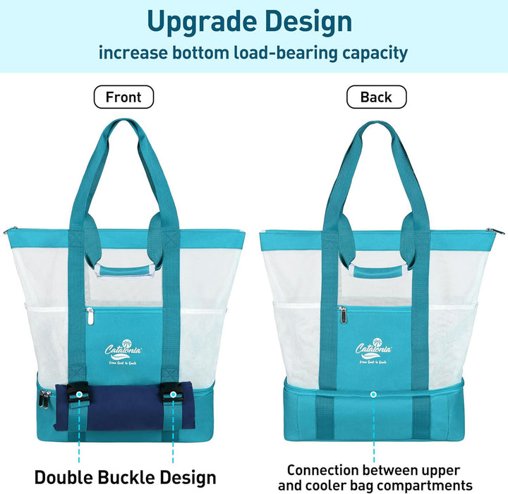 Large Beach Tote Bag with Cooler
