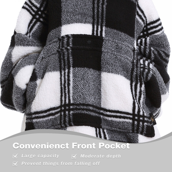 Extra Long Fluffy Sherpa Oversize Hoodie Blanket