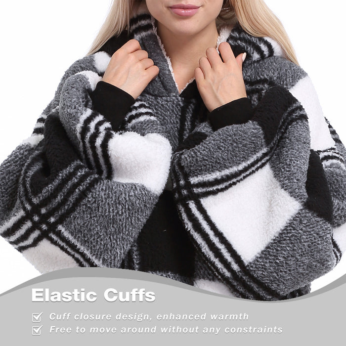 Extra Long Fluffy Sherpa Oversize Hoodie Blanket
