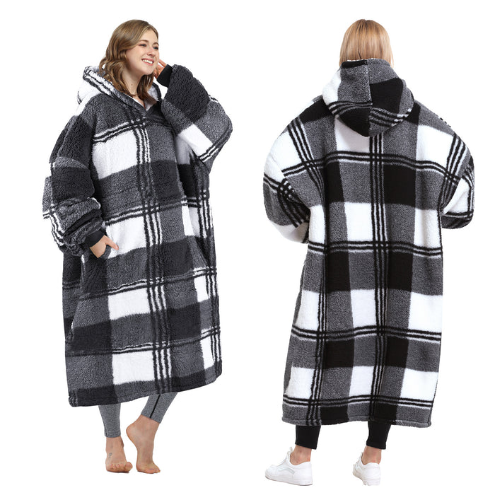 Extra Long Fluffy Sherpa Oversize Hoodie Blanket