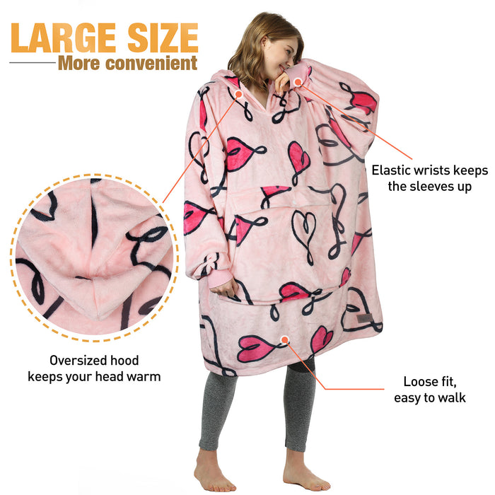 Funny Pattern All Season Oversize Hoodie Blanket