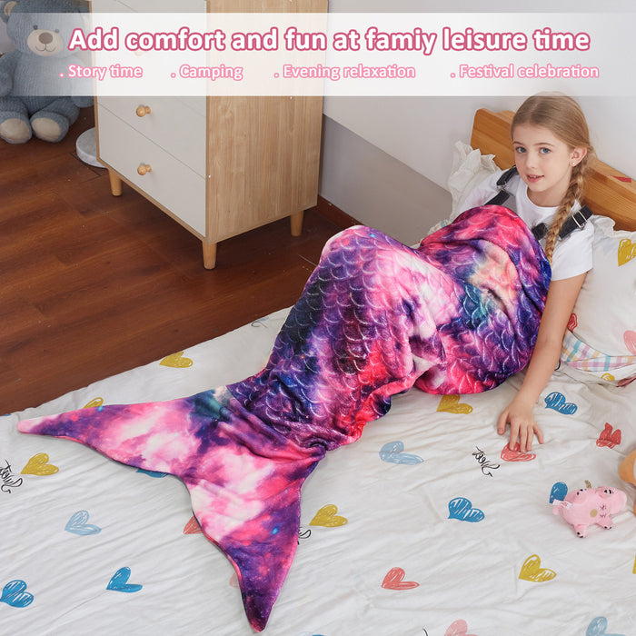 Flannel Mermaid Tail Blanket