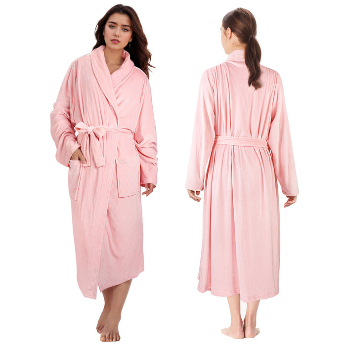 Soft Fleece Women Lightweight Bathrobe