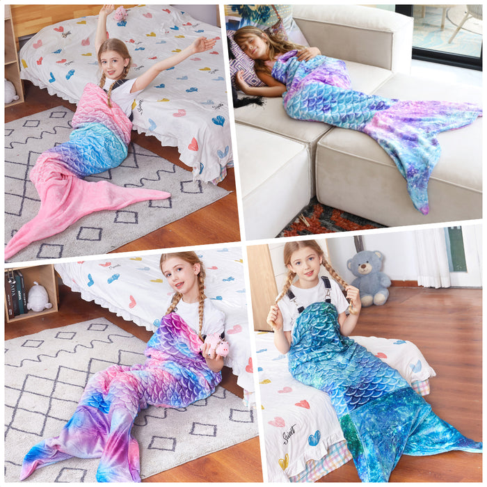 Flannel Mermaid Tail Blanket