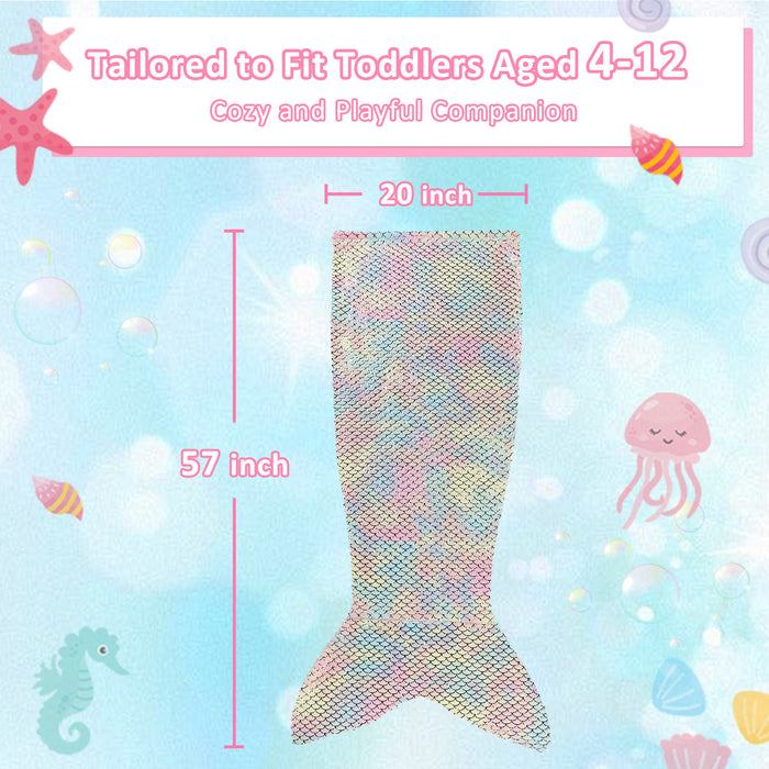 Glittering Cartoon Candy Mermaid Tail Blanket