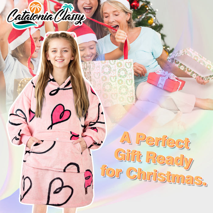 Kids All Season Fleece Oversized Hoodie Blanket