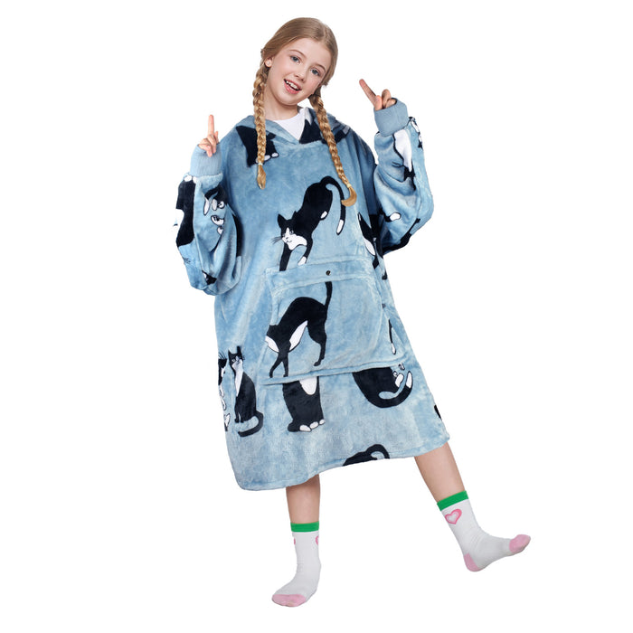 Kids All Season Fleece Oversized Hoodie Blanket