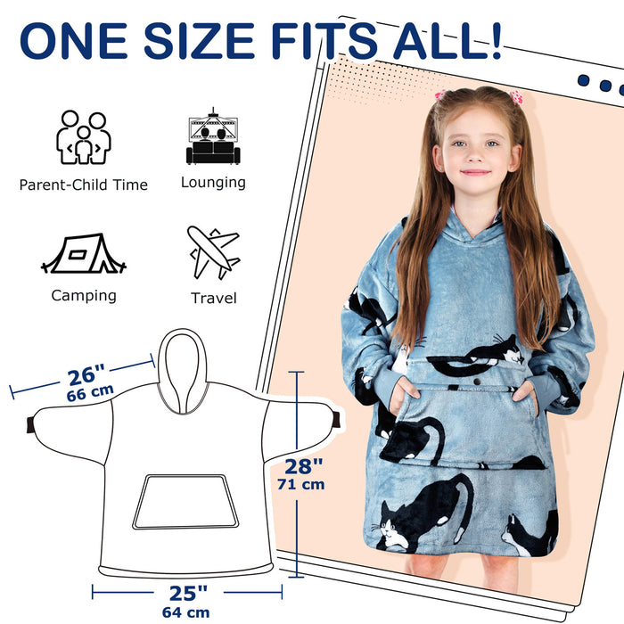 Children All Season Fleece Oversized Hoodie Blanket