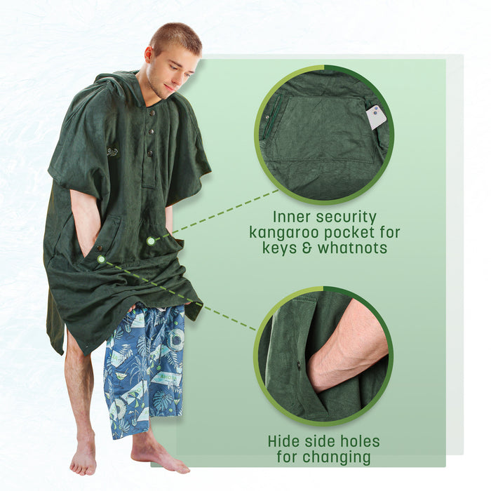 Microfiber Quick Dry Surf Poncho Towel Robe