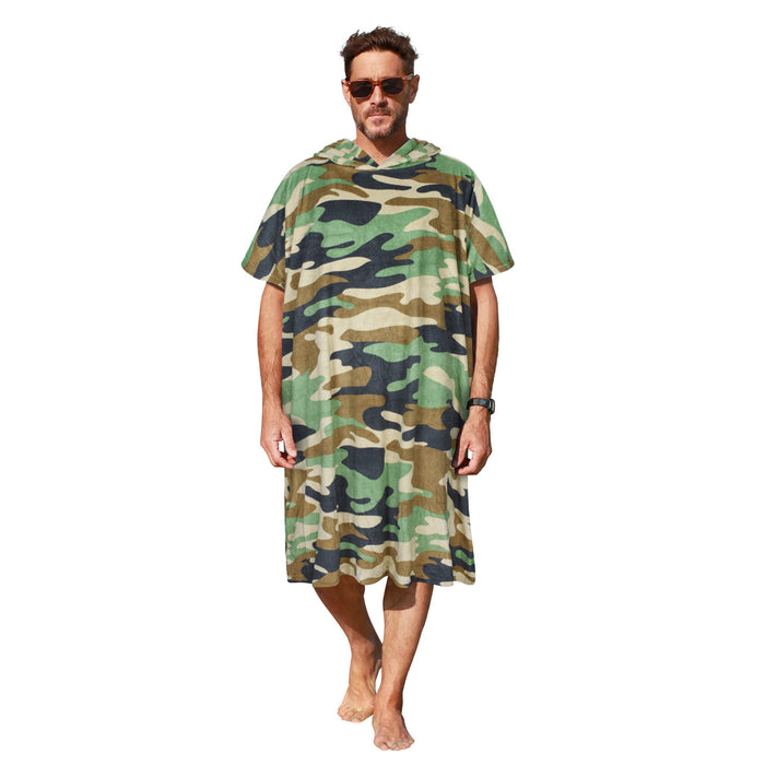 Fun Printed Microfiber  Surf Poncho Changing Towel Robe