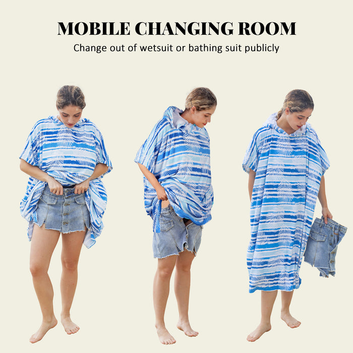 Fun Printed Microfiber  Surf Poncho Changing Towel Robe