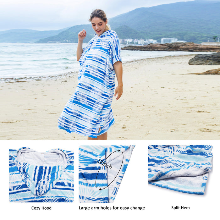 Fun Printed Microfiber  Surf Poncho Changing Towel Robe