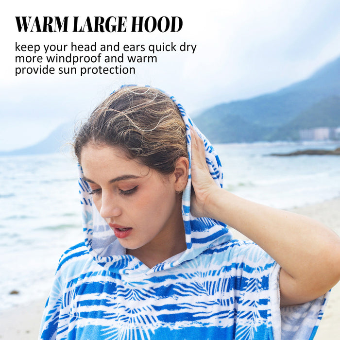 Fun Printed Microfiber  Surf Poncho Changing Towel Robe
