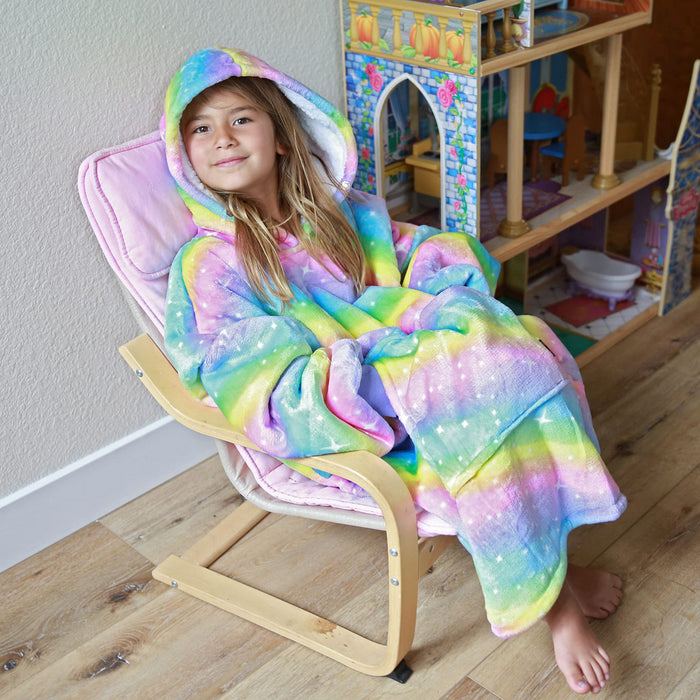 Kid Playful Patterns Sherpa Oversize Hoodie Blanket