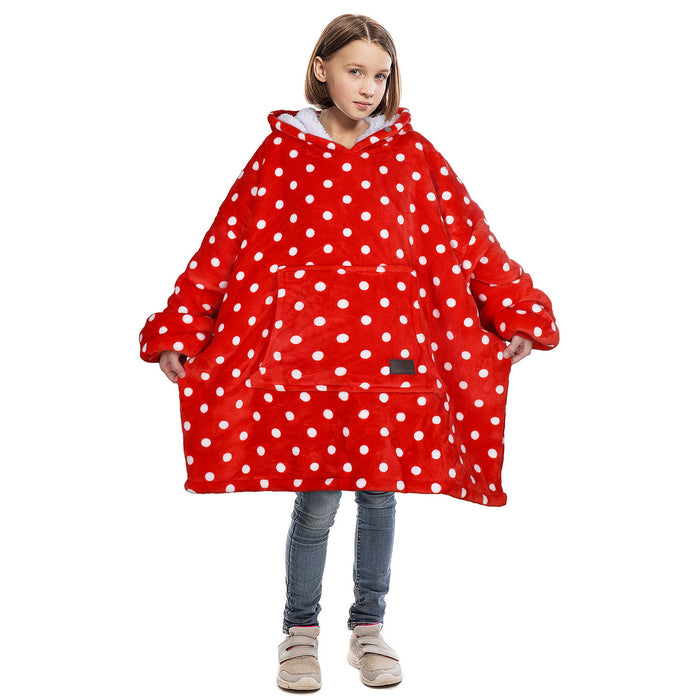 Kid Playful Patterns Sherpa Oversize Hoodie Blanket