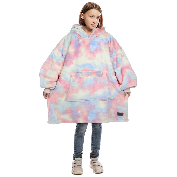 Kid Playful Patterns Sherpa Oversize Hoodie Blanket