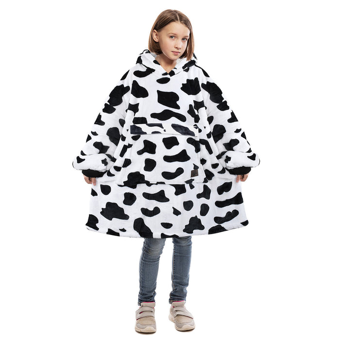 Kid Playful Patterns Sherpa Oversize Hoodie Blanket