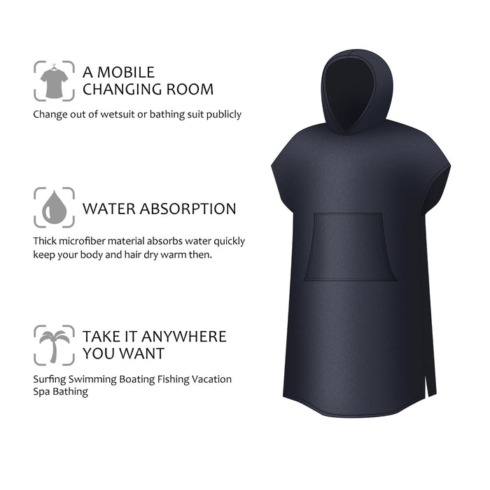 Microfiber Changing Towel Robe with Hood & Pockets