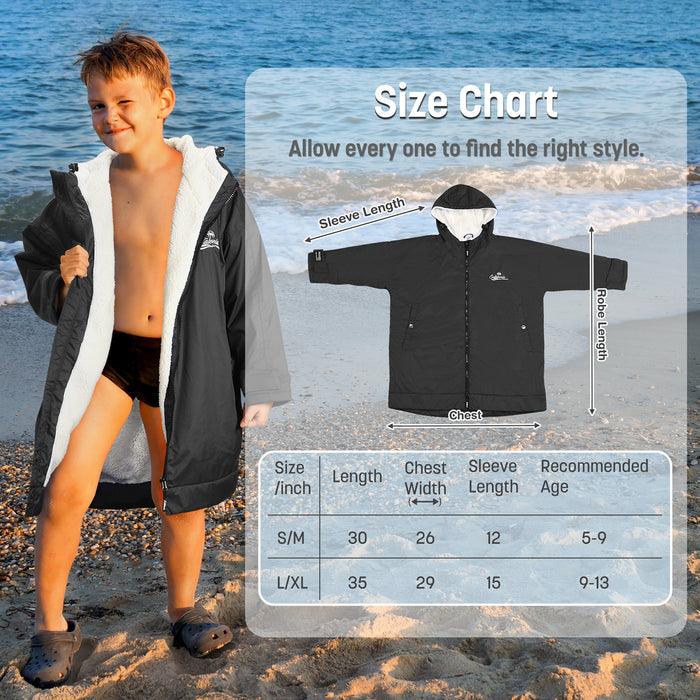 Kids Lightweight Waterproof Sherpa Lined Swim Parka