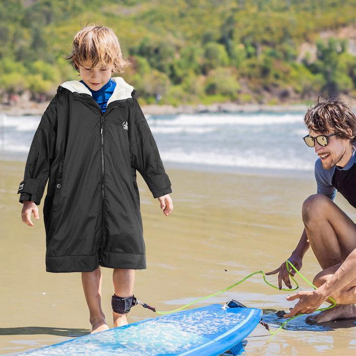 Kids Lightweight Waterproof Sherpa Lined Swim Parka