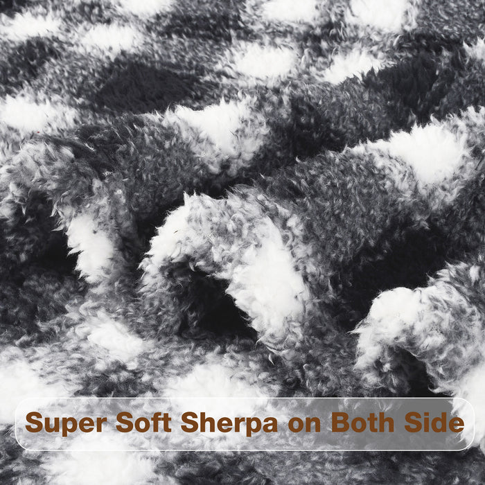 Plaid Sherpa Wearable Blanket Cape With Hood