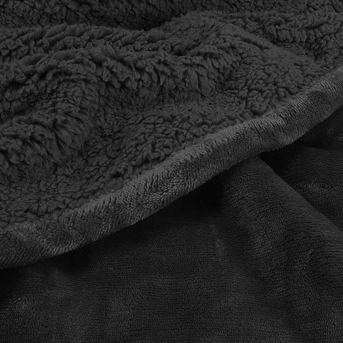 Hooded Sherpa Blanket Poncho Coat