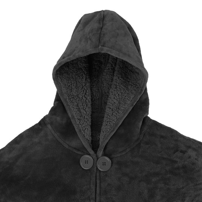 Hooded Sherpa Cloak Coat
