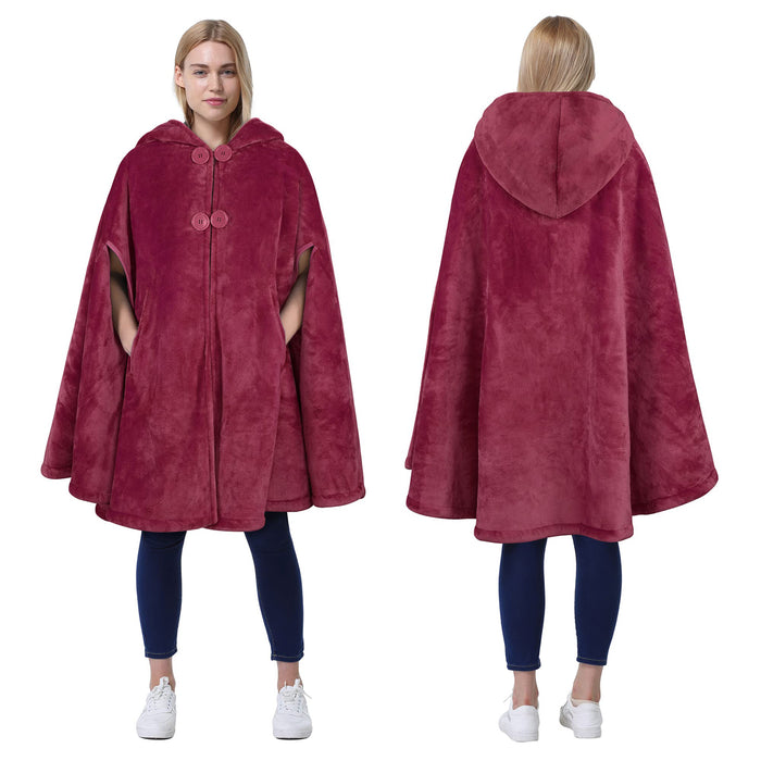 Hooded Sherpa Cloak Coat