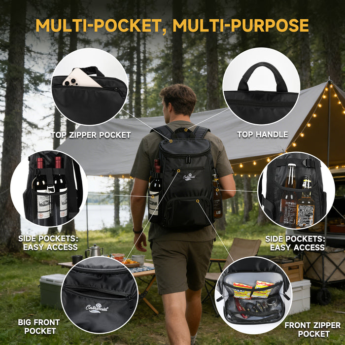 best hiking backpack cooler travel Catalonia Insulated Leakproof Multi-Pocket Cooler Backpack for Picnic Camping Beach