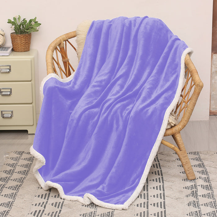 Solid Color Sherpa Throw
