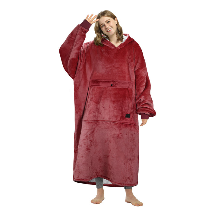Extra Long Sherpa Oversize Hoodie Blanket