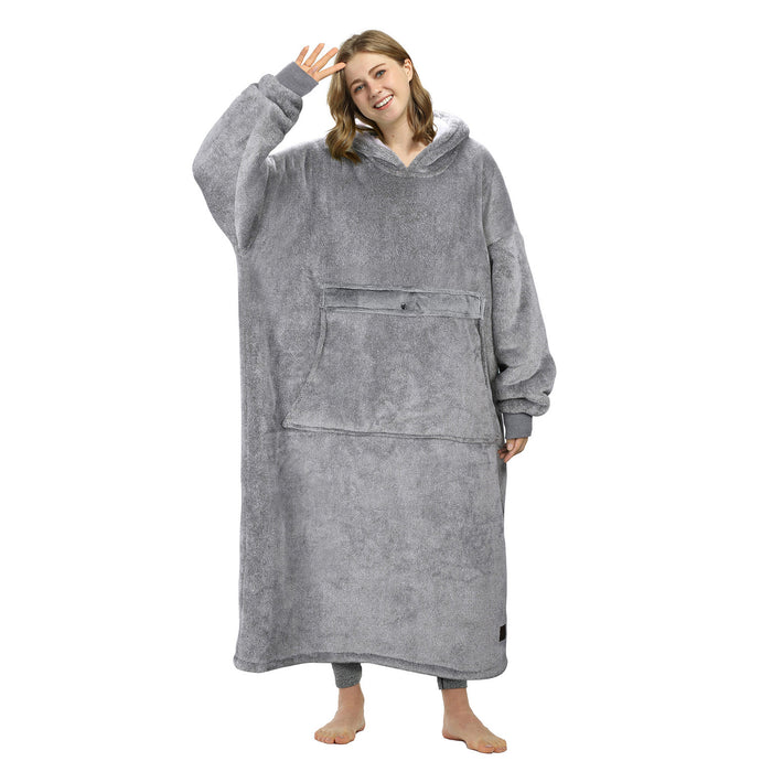 Extra Long Sherpa Oversize Hoodie Blanket