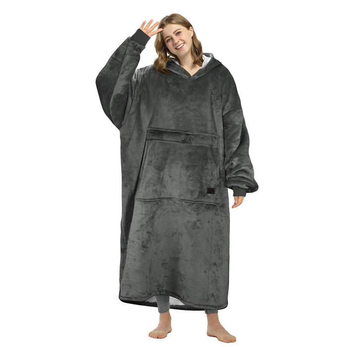 Extra Long Sherpa Oversize Hoodie Blanket