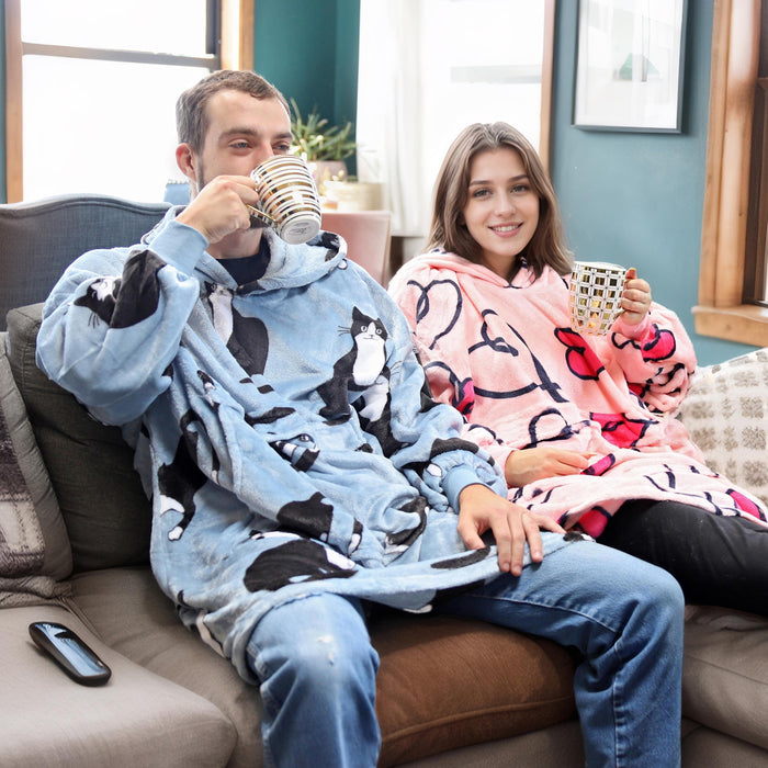 Funny Pattern All Season Oversize Hoodie Blanket