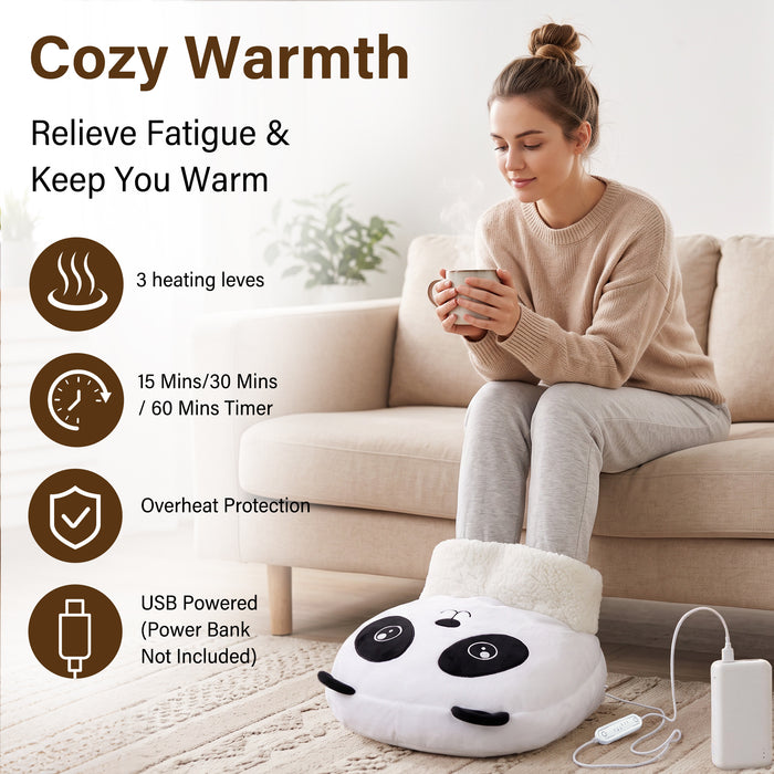 Catalonia Plush Foot Warmer, Sherpa Lined Cozy Winter Feet Sock Warmer for Indoor Use