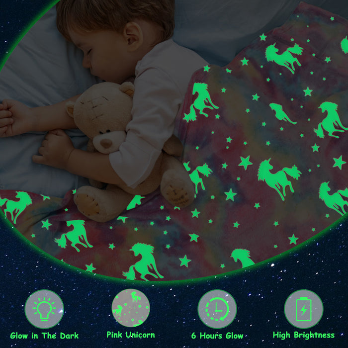 Glow in The Dark Fleece Throw Blankets